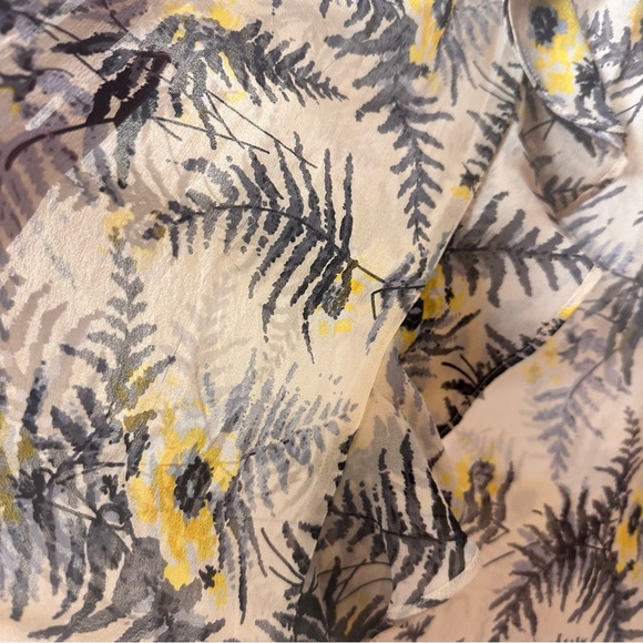 ANTHROPOLOGIE Lil Tassel Fronds 100% Silk, Lace & Ruffle Sheer Floral Dress Sz 4 - Picture 8 of 14